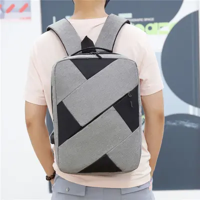 Men's Business Backpack with Laptop Compartment and Custom Print - 3
