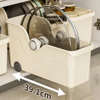 Kitchen storage box, pot lid organizer, plastic
