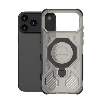 iPhone 17 Transparent Magnetic Case, Air-Cushion Corners, With Stand