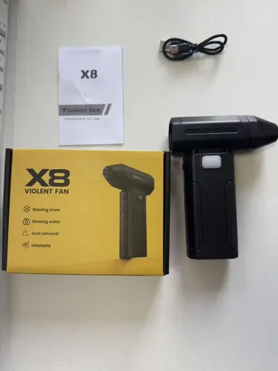 跨境新款X8暴力风扇高速风扇雪车载吹尘便捷式涡轮无线吹风机迷你 - 8