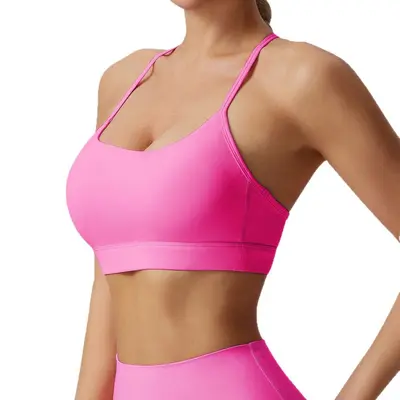 Women's Nude-Feel Sports Bra, Thin Strap, Shockproof, Quick-Dry - 6