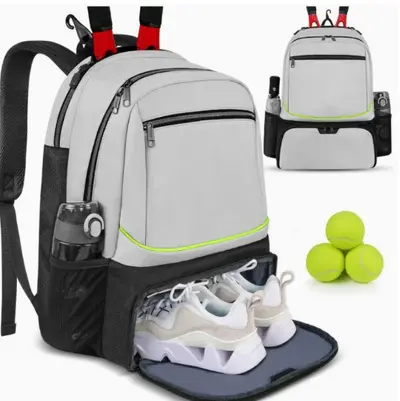 Racket Backpack, Large Capacity, Separate Shoe Compartment - 9
