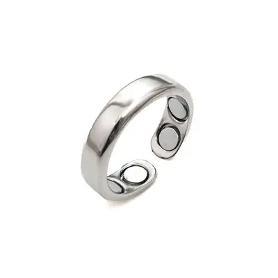 AliExpress cross-border popular dual magnetic ring, metal shiny creative jewelry, Europe and America open-ended couple rings, accessories - 7