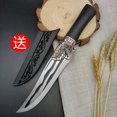 Hand-forged bone knife, butcher knife, non-slip handle, special knife for slaughtering and skinning pigs, sharp cutting knife, kitchen knife