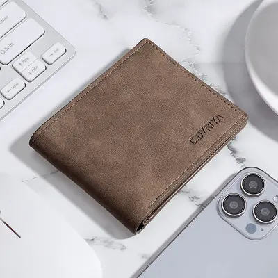 Men's Slim Short Soft Leather Wallet with Card Holder - 11