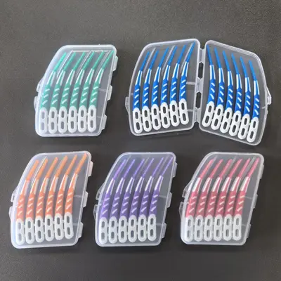 Silicone Interdental Brush, Oral Cleaning, 12-Piece Box