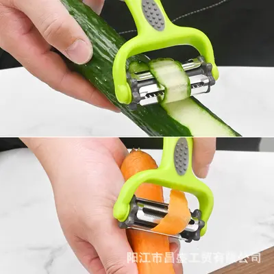3-in-1 Rotating Fruit and Vegetable Peeler with Slicer