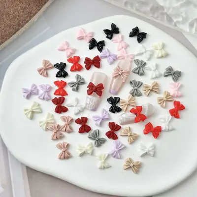 Üç boyutlu reçine fiyonk tırnak sanatı takı seti DIY