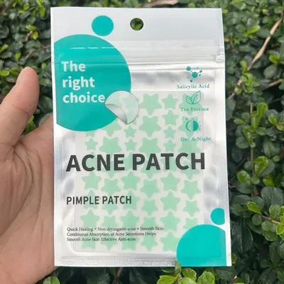 Colorful Star Acne Patches, Makeup-Compatible, Hydrocolloid - 10
