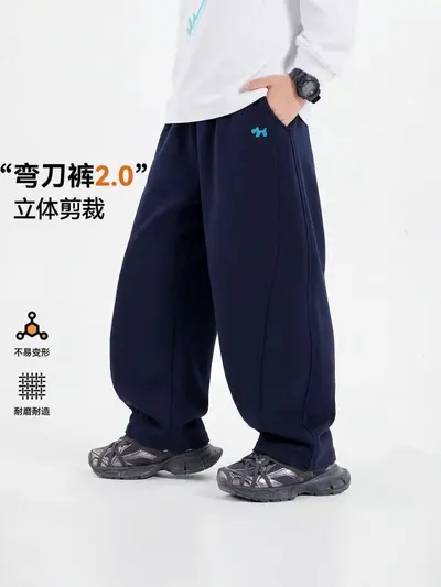 Boys' Loose-Fit Sweatpants, 3D Cut, Spring and Autumn