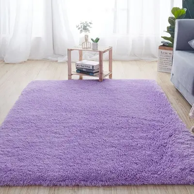 Long-Pile Silk Batik Rug, Stain-Resistant, Easy Care - 12