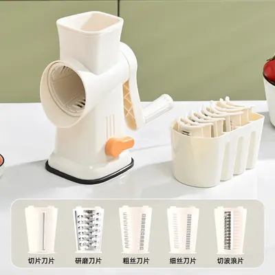Manual rotating drum vegetable slicer and grater, multifunctional - 10