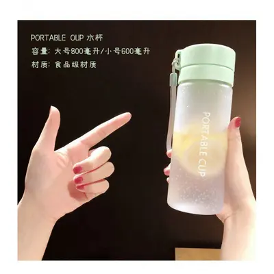 Plastic water cup wholesale sports water bottle frosted double lid high-end large capacity men and women trending water cup student