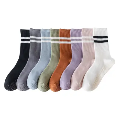 Rutschfeste Zehensocken für Pilates und Yoga, mittellang, einfarbig