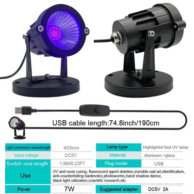USB-UV-Aushärtungslampe 405nm für SLA/DLP/LCD 3D-Druck-Harz