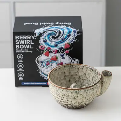 Ceramic Fruit and Vegetable Washing Bowl with Draining Basket - 9