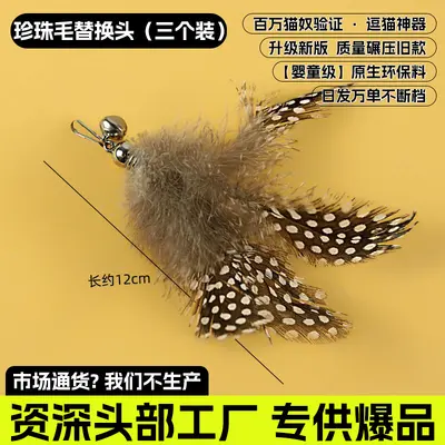 CFA Show-Grade Cat Toy Teaser Wand Long Rod Replacement Head Cat Toy Chew-Resistant Self-Play Pet Supplies Wholesale - 10