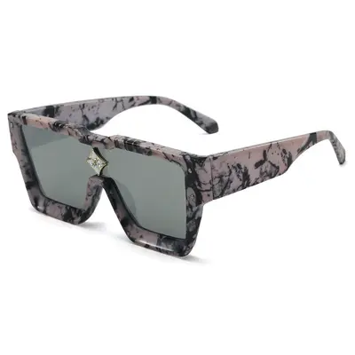 Retro Square Sunglasses, Metal Stud Street Style - 5