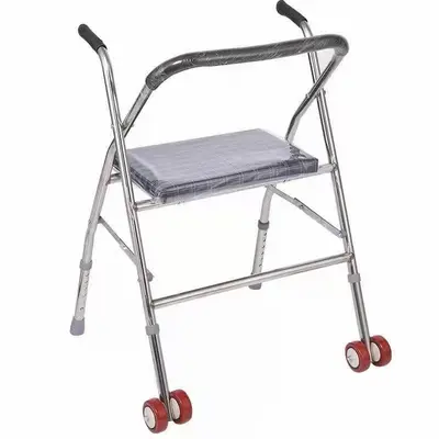 Stainless Steel Adjustable Walker for Elderly, Four-Legged Cane - 11