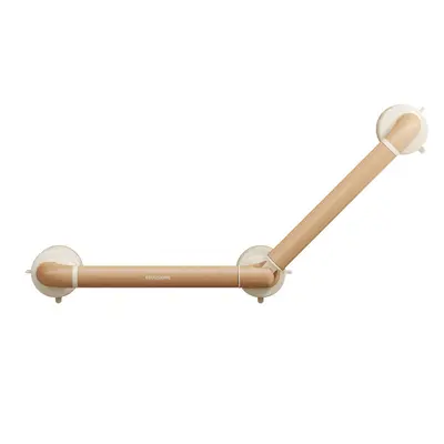 Suction Cup Bathroom Grab Bar, No-Drill Installation, Wood Grain