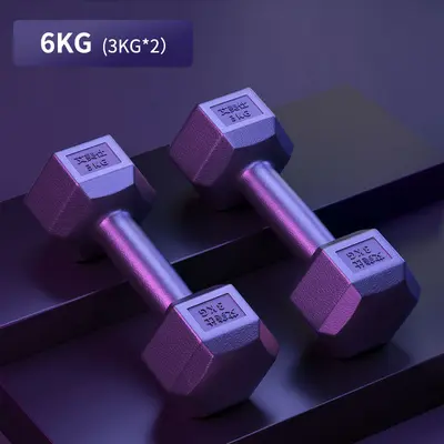 Hexagonal dumbbells 5-10 kg rubber-coated pair set - 10