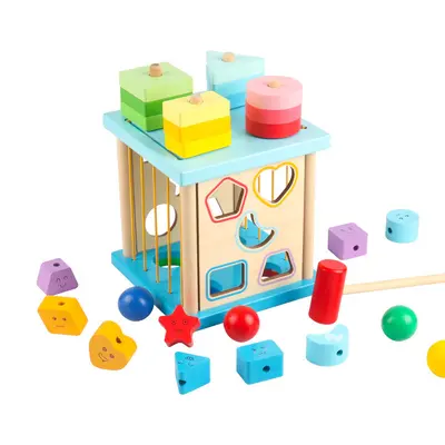 Kinder-Bauklötze mit Formenzuordnung, Intelligenzbox für Babys 0-3 Jahre