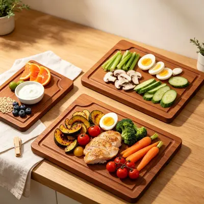 Carbonized Bamboo Cutting Board 3-Piece Set with Non-Slip Mat and Stand