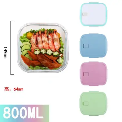 Mikrowellenbehältnis aus Borosilikatglas mit Heizfunktion, Behälter für Portionsservice, Borosilikatglas-Speisebehälter, unterteilter Glasspeicherbehälter - 13