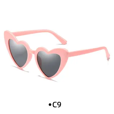Heart-Frame Mirrored Sunglasses for Parties and Performances - 10