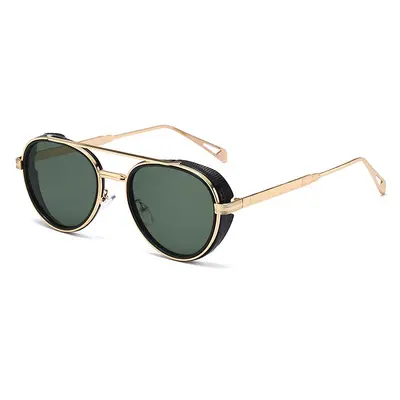 Retro Oval Sunglasses with Side Protection, Unisex - 9