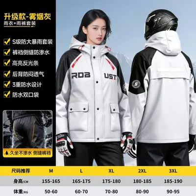 Motorcycle Rain Jacket and Pants PVC Thickened Split Suit - 8