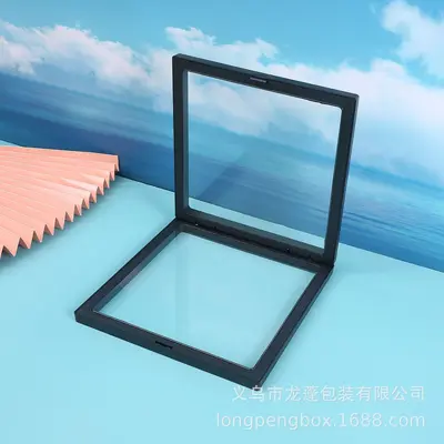 Promotional Transparent Dustproof PE Film Suspended Box Jewelry Ring Display Box Pendant Necklace Packaging Box Jewelry Storage Box