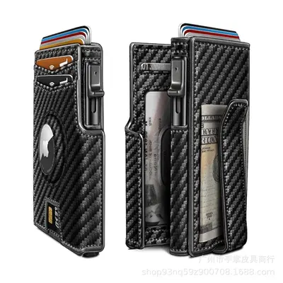 AirTag Compatible Aluminum Box Men's Short Wallet, Magnetic Multi-Card Holder with RFID An - 10