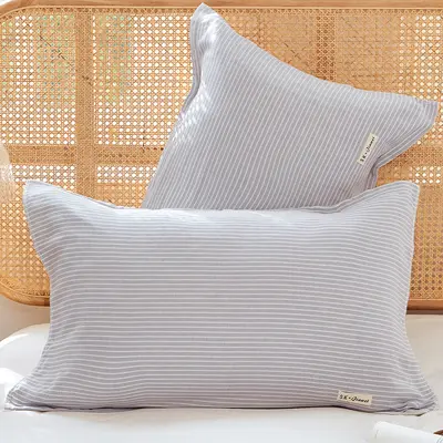 Pure Cotton Gauze Pillow Towel Set of 2, Single Size, with Ties - 7