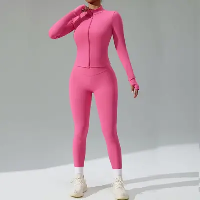 Kadın yoga takımı, hırka, hızlı kuruyan üçlü set
