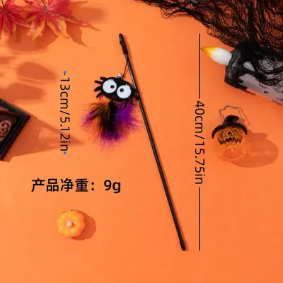 Halloween-Katzenangel mit Federspielzeug - 10