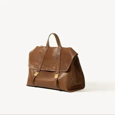 Women's Genuine Leather Backpack, Large Capacity, Laptop Compartment - 7