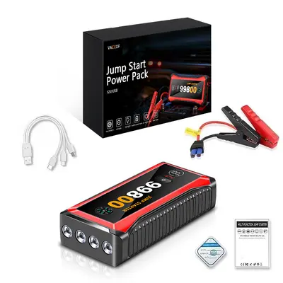 Portable Car Jump Starter 3500A with LED Light - 6