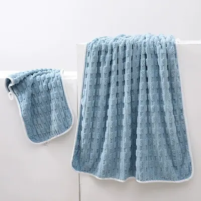 Jinmian bamboo towel set, water absorbent, quick drying, coral fleece - 8