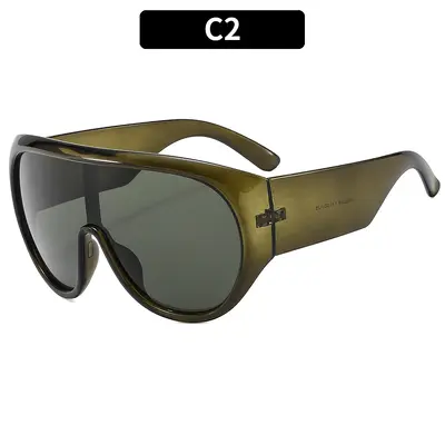Oversize-Sonnenbrille mit großem Rahmen, Unisex Laufsteg-Modebrille - 7