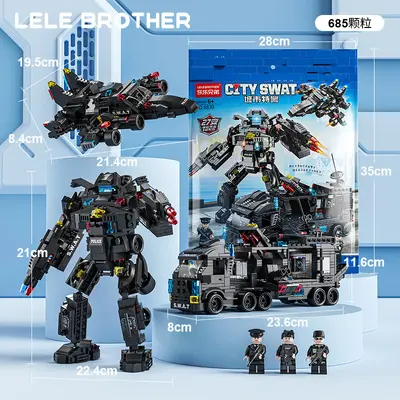 Askeri Mecha Uçak Gemisi Yapı Taşı Seti, Lego Uyumlu, Erkek Çocuklar İçin Eğitici Montaj - 5