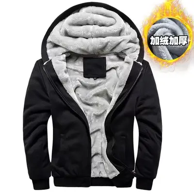 Herren-Hoodie in großen Größen, gefüttert und verdickt, Herbst-Winter-Jacke