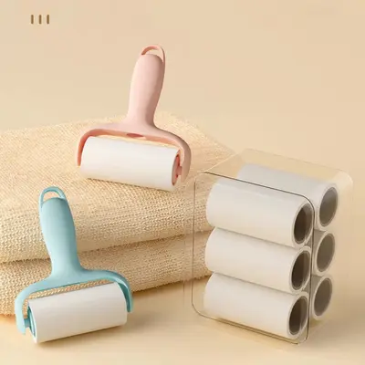 Mini adhesive lint roller, portable and refillable