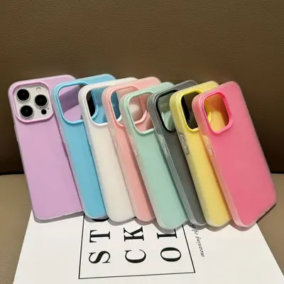 Apple 18 gel phone case, drop-resistant, solid color options