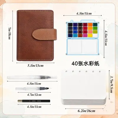 24-Color Pearlescent Solid Watercolor Set, Portable Art Paint - 9