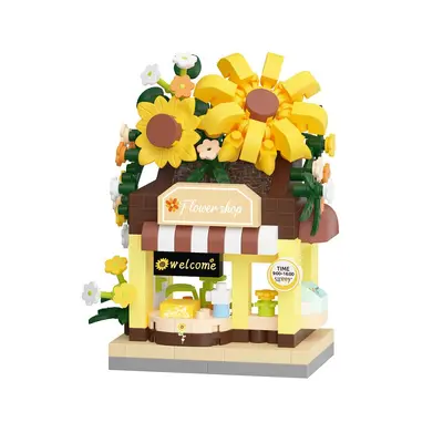 Straßenecken-Blumenladen Bausteine-Set, Straßenansicht, Kinder-Lernspielzeug - 6