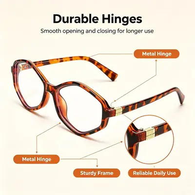 New Square Frame Style M Plain Lens 9010 Anti-Blue Light Plain Frame Glasses, Trendy and Versatile, Can Be Fitted with Prescription Lenses for Myopia
