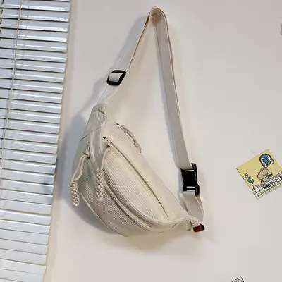 Große Samt-Umhängetasche mit Brust- und Gürteltasche - 7