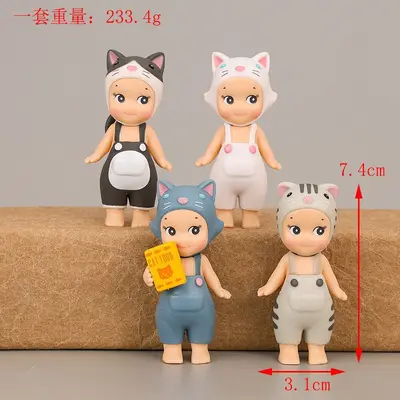 Sevimli Kedi Melek Bebek Figürü, 9 Model Anime Biblo