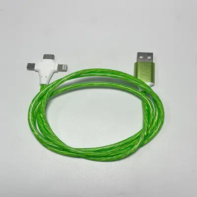 Araba kullanımı için üçü bir arada ışıklı veri kablosu, Apple type-c ışıklı taşınabilir çok bağlantı noktalı ışıklı hızlı şarj flaş şarjı için uygundur